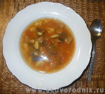 суп картофельный со свежими грибами