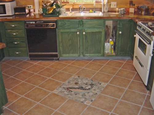 керамический пол на кухне